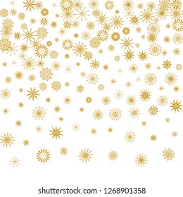 Christmas and New Year blue vector background with golden snowflakes. The effect of decorating snowflakes. The winter vacation. Well suited for a Christmas card, banner or poster. EPS 10