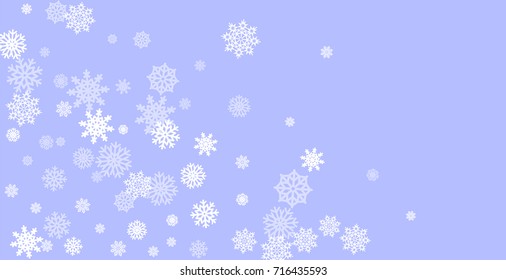Christmas and New Year blue vector background with white snowflakes. Well suited for a Christmas card, banner or poster. EPS 10