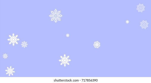 Christmas and New Year blue vector background with white snowflakes. Well suited for a Christmas card, banner or poster. EPS 10