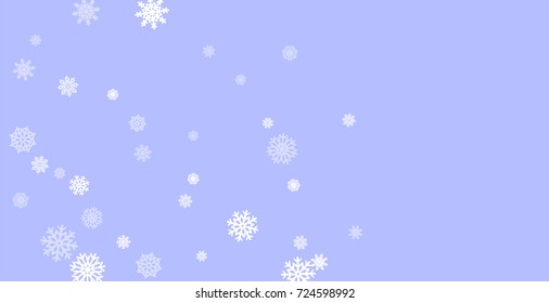 Christmas and New Year blue vector background with white snowflakes. Well suited for a Christmas card, banner or poster. EPS 10