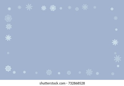 Christmas and New Year blue vector background with white snowflakes. Well suited for a Christmas card, banner or poster. EPS 10
