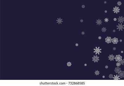 Christmas and New Year blue vector background with white snowflakes. Well suited for a Christmas card, banner or poster. EPS 10