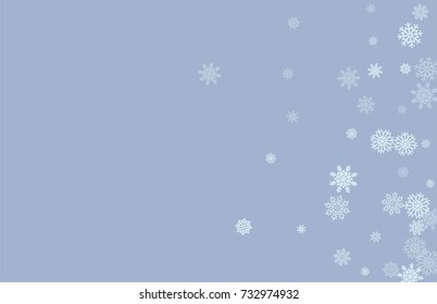 Christmas and New Year blue vector background with white snowflakes. Well suited for a Christmas card, banner or poster. EPS 10