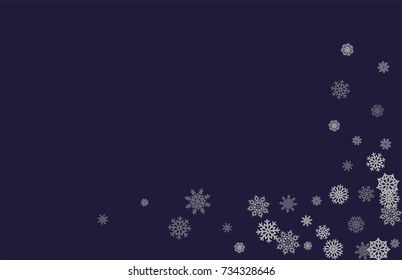 Christmas and New Year blue vector background with white snowflakes. Well suited for a Christmas card, banner or poster. EPS 10