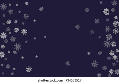 Christmas and New Year blue vector background with white snowflakes. Well suited for a Christmas card, banner or poster. EPS 10