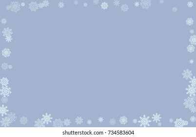 Christmas and New Year blue vector background with white snowflakes. Well suited for a Christmas card, banner or poster. EPS 10