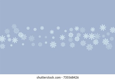 Christmas and New Year blue vector background with white snowflakes. Well suited for a Christmas card, banner or poster. EPS 10