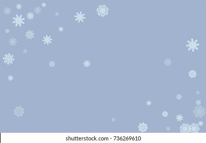 Christmas and New Year blue vector background with white snowflakes. Well suited for a Christmas card, banner or poster. EPS 10