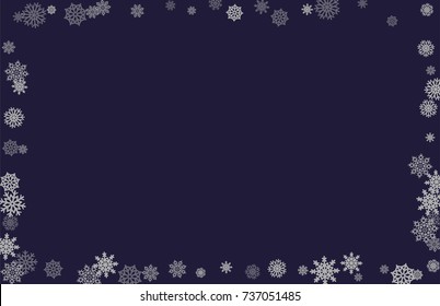 Christmas and New Year blue vector background with white snowflakes. Well suited for a Christmas card, banner or poster. EPS 10