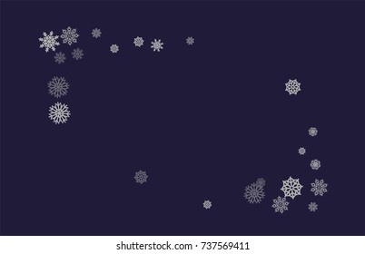 Christmas and New Year blue vector background with white snowflakes. Well suited for a Christmas card, banner or poster. EPS 10