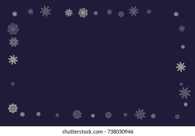 Christmas and New Year blue vector background with white snowflakes. Well suited for a Christmas card, banner or poster. EPS 10