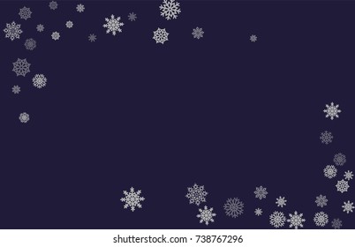 Christmas and New Year blue vector background with white snowflakes. Well suited for a Christmas card, banner or poster. EPS 10
