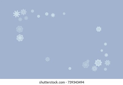 Christmas and New Year blue vector background with white snowflakes. Well suited for a Christmas card, banner or poster. EPS 10
