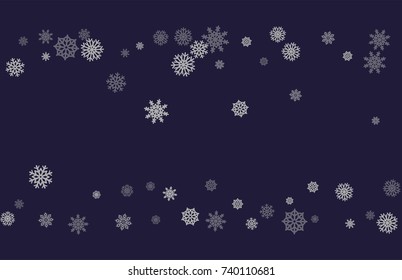 Christmas and New Year blue vector background with white snowflakes. Well suited for a Christmas card, banner or poster. EPS 10