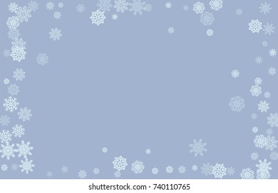 Christmas and New Year blue vector background with white snowflakes. Well suited for a Christmas card, banner or poster. EPS 10