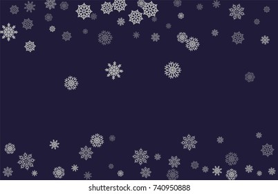 Christmas and New Year blue vector background with white snowflakes. Well suited for a Christmas card, banner or poster. EPS 10