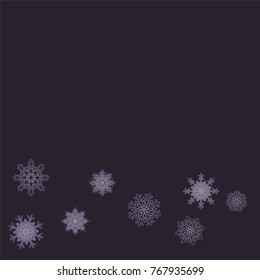 Christmas and New Year blue vector background with white snowflakes. Well suited for a Christmas card, banner or poster. EPS 10