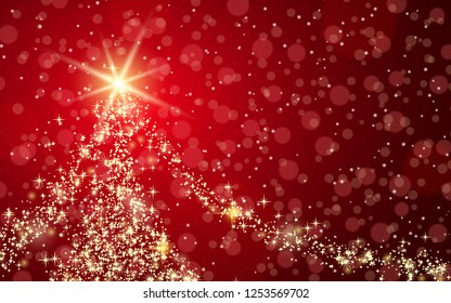 Christmas and New Year blurred vector background with stars and snowflakes