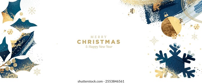 Christmas and New Year Business Greeting Card. Vector illustration for background, greeting card, party invitation card, website banner, social media banner, business and marketing material.