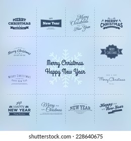 Christmas and New year calligraphy set