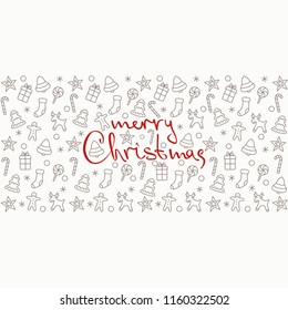 Christmas and New Year card background template. Vector Illustration.