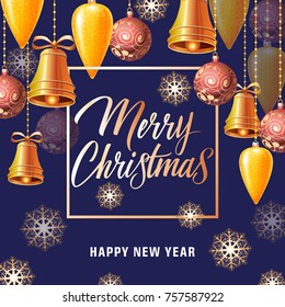 Christmas and New Year Card with Bells