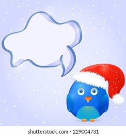 Christmas and New Year Card with Bird