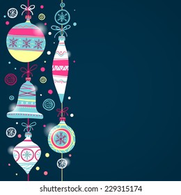 christmas and new year card with decoration