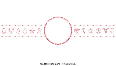 Christmas and New Year card with decorations and copyspace. Vector.