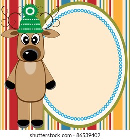 Christmas and New Year card with deer