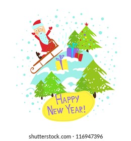 Christmas and New year card design.