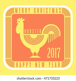 Christmas and New Year card design vector cock