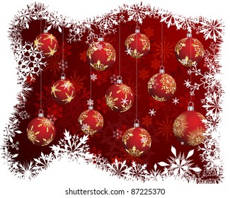 Christmas (New Year) card for design use. Vector illustration.
