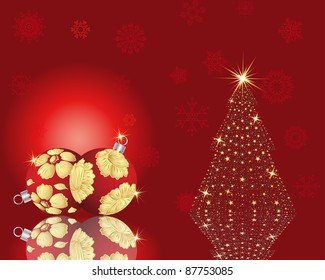 Christmas (New Year) card for design use. Vector illustration.