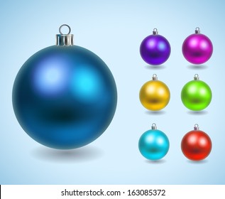 Christmas and New year card elements. Set of toy balls