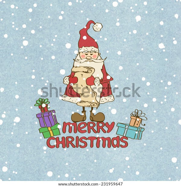 Christmas New Year Card Funny Illustration Stock Vector (Royalty Free ...