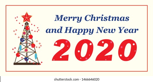 Christmas and new year card for oil industry workers