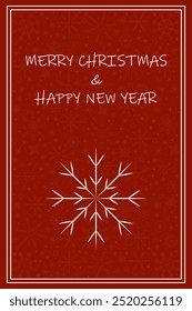 Christmas and New Year Card on Red Background