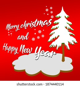 christmas and new year card red background