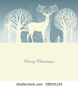 Christmas and New Year card, retro festive background, xmas pattern, artistic vector for design