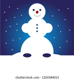 Christmas or new year card - snowman with snowflakes
