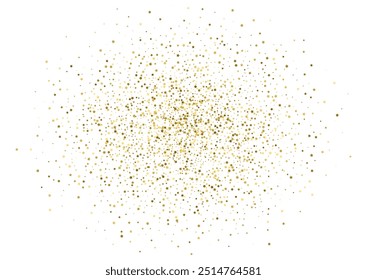 Christmas, new year card template with abstract golden star shaped confetti background.