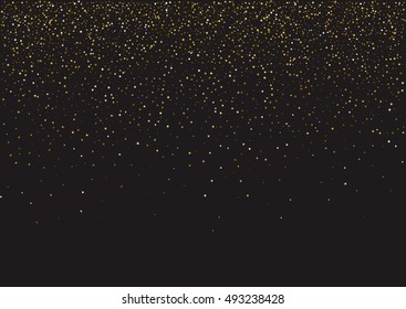 Christmas, new year card template with abstract golden subtle star shaped sparkles background.