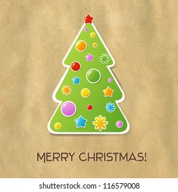 Christmas And New Year Card, Vector Illustration