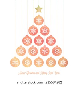 Christmas and New year card. Vector illustration