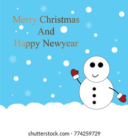 Christmas and New year Card-Blue Vector illustrator