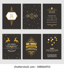 Christmas and New Year Cards - in vector