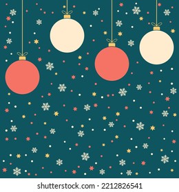 Christmas and New Year cartoon style vector illustration. Design for square flyer, banner, invitation card, booklet