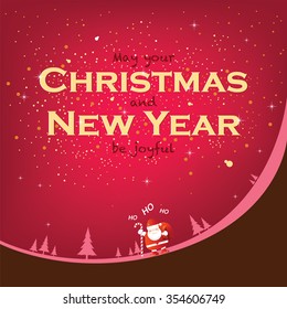 Christmas and New year Celebration placard for element design.