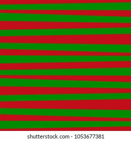 Christmas or new year colored pattern background with red and green horizontal stripes. Vintage retro stripes design. Creative vertical banner. Vector illustration for design, card, poster.